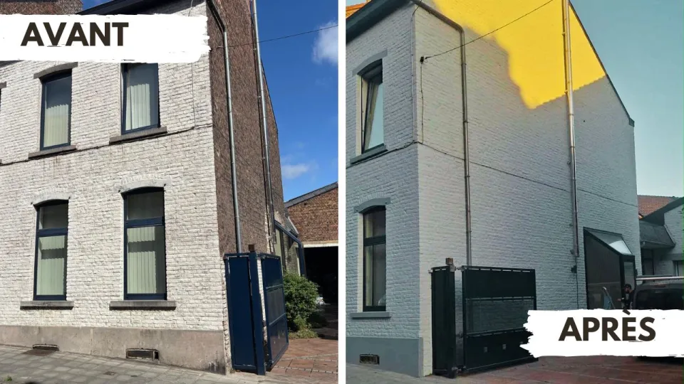 hydrofugation facade avant apres