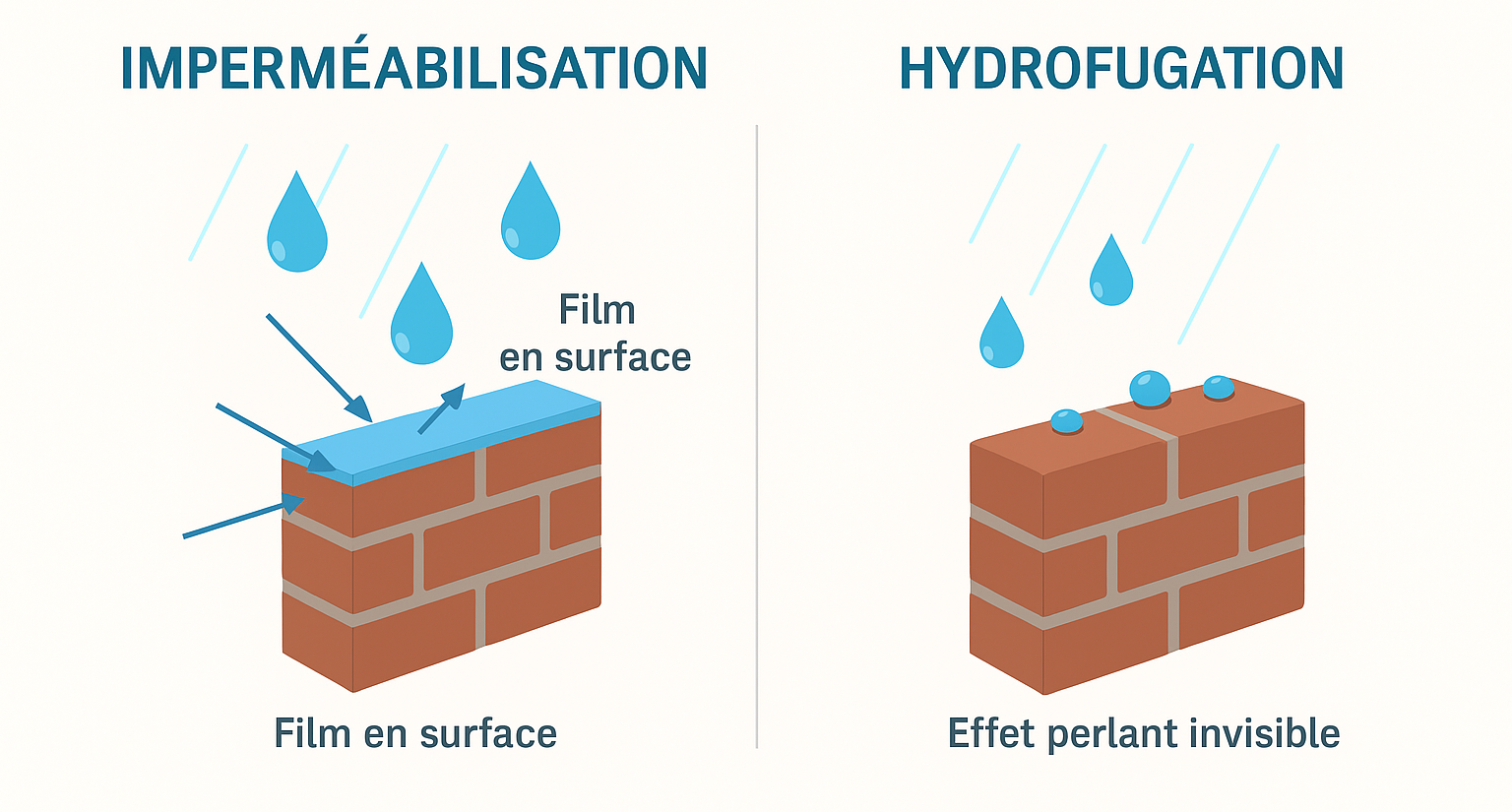 difference entre imperméabilisant et hydrofuge