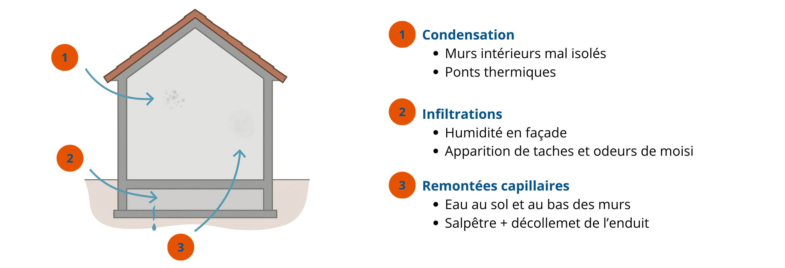 schhema technique moisissure mur