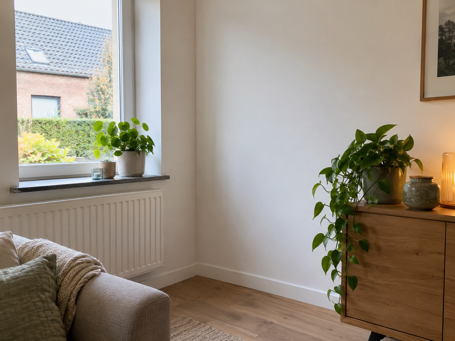 Mur propre et sain après traitement du problème d'humidité