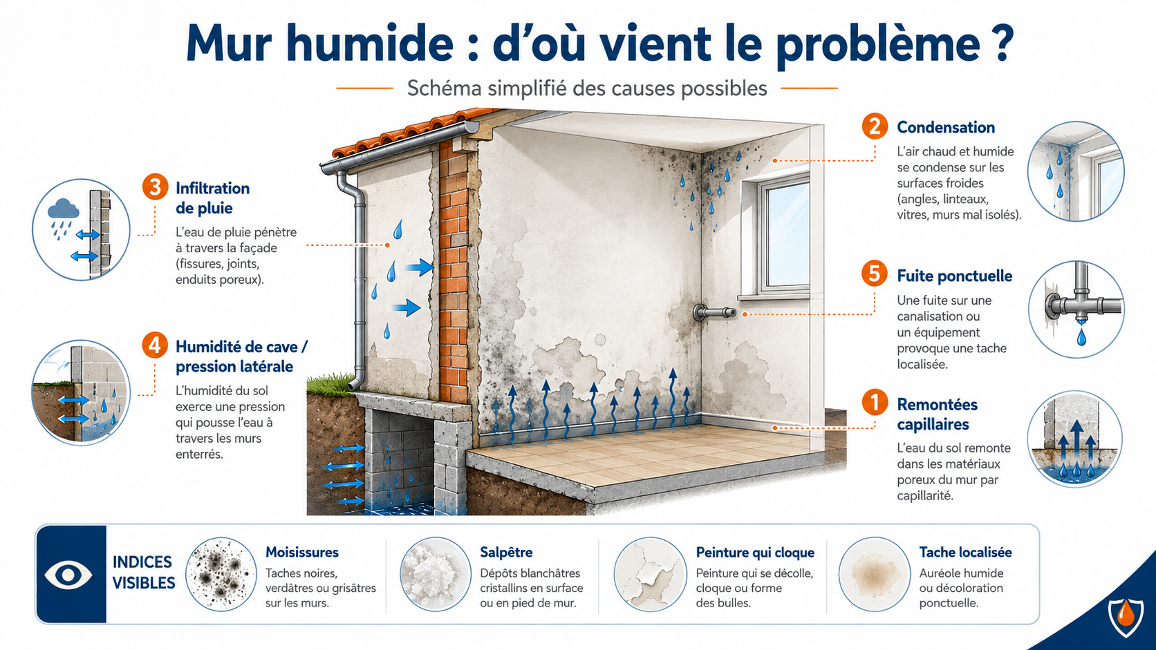 d'où vient l'humidité dans les murs
